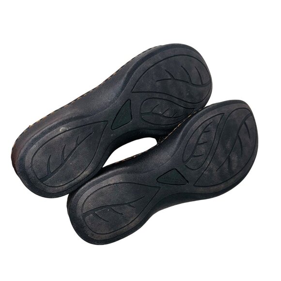 Autumn Run Leather Strappy Sandal Black 9 Cushion Comfort Wedge Adjustable Strap - Picture 7 of 10